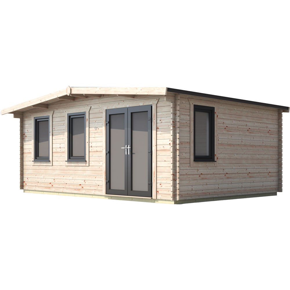 Power Sheds 14 x 18ft Right Double Door Chalet Log Cabin Image 1
