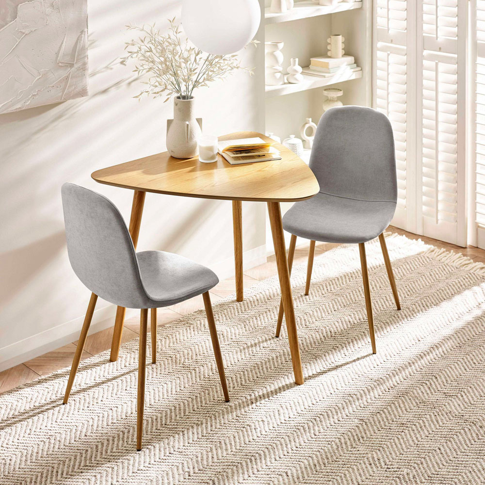 Julian Bowen Athena 3 Seater Light Oak Triangular Dining Table Image 8