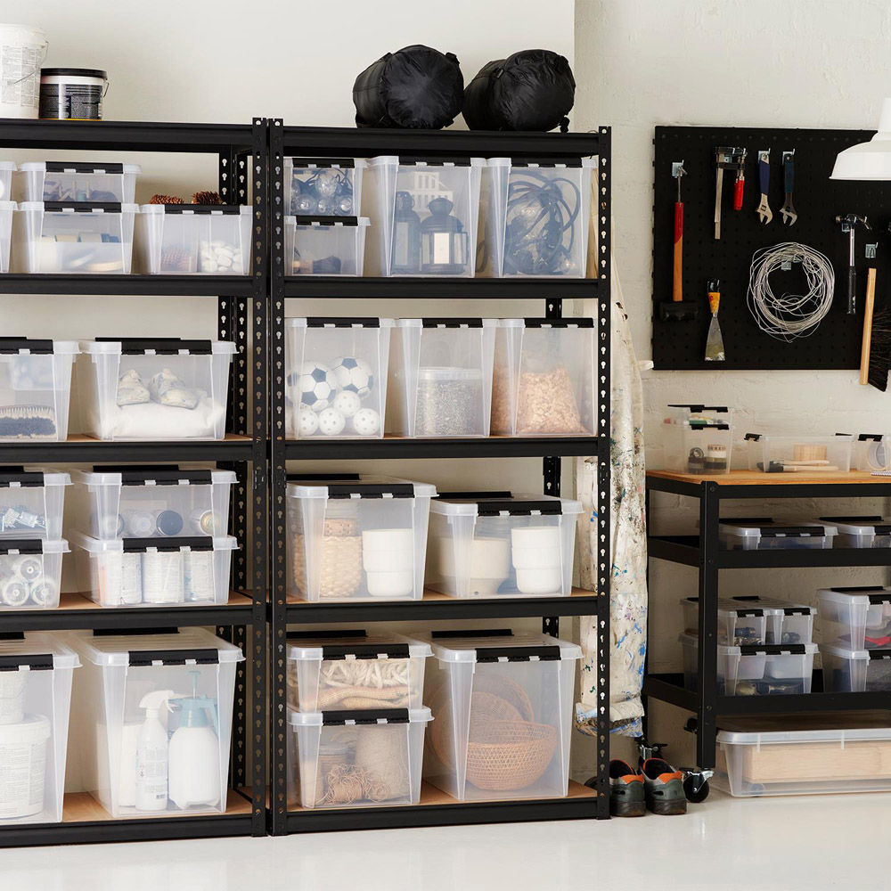 SmartStore Classic Clear Plastic Stackable Storage Box 32L 4 Pack Image 8