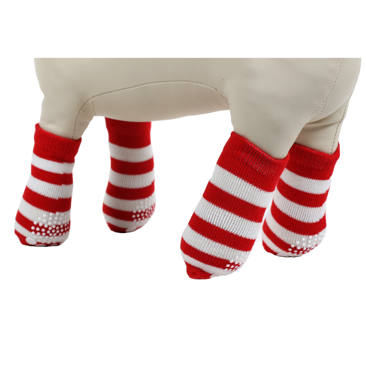 Candy Cane Pet Socks - Red Image 4