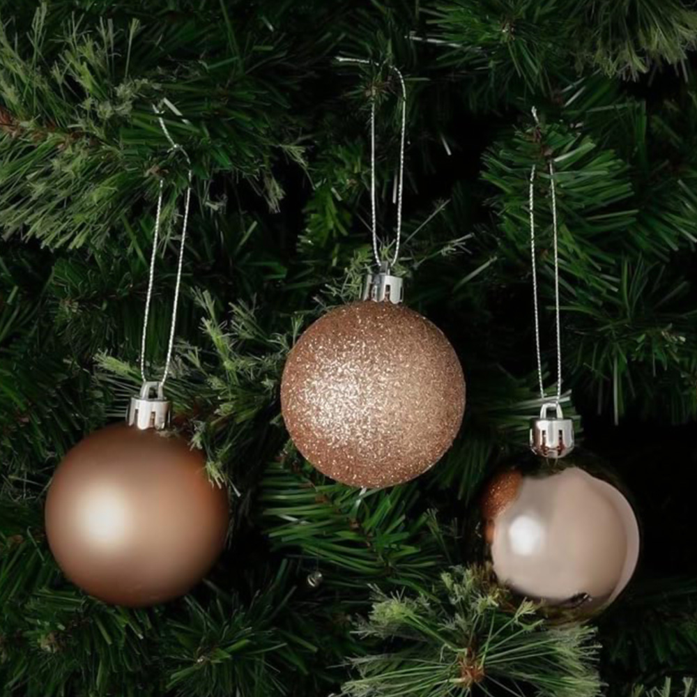 Shatchi 6cm Rose Gold Shatterproof Bauble 6 Pack Image 2