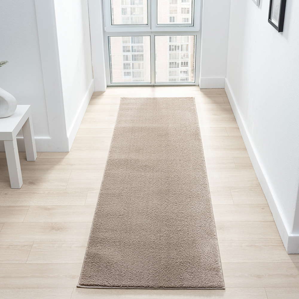 Desire Rugs Comfy Dark Beige Anti Slip Felt Backing Rug 60 x 200cm Image 2