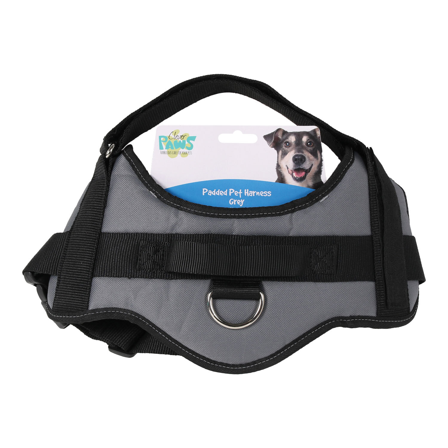 Clever Paws Medium Padded Grey Dog Harness Image 1