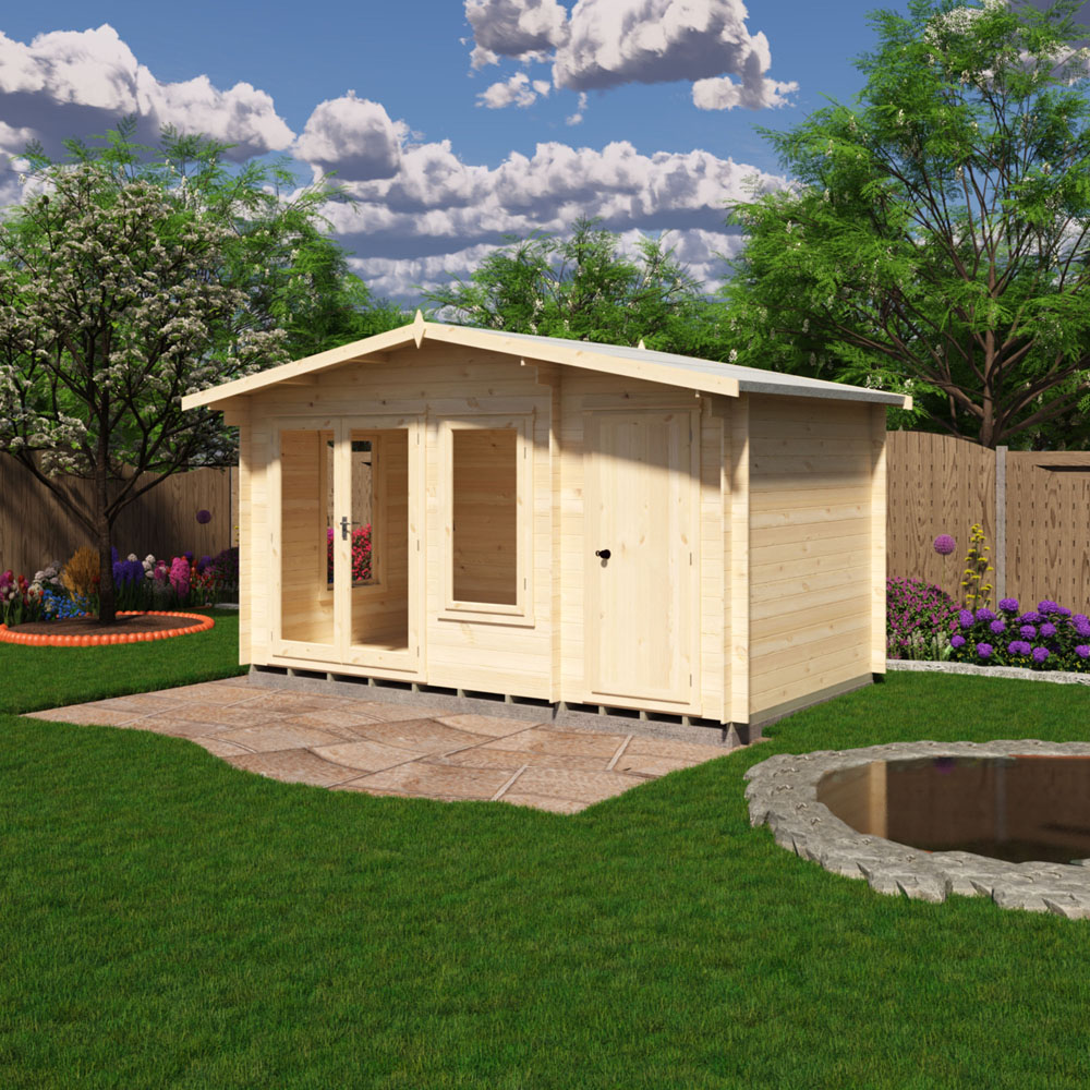 Shire Spalding 14 x 8ft Dual-Purpose Apex Garden Log Cabin with Integral Storage Image 2