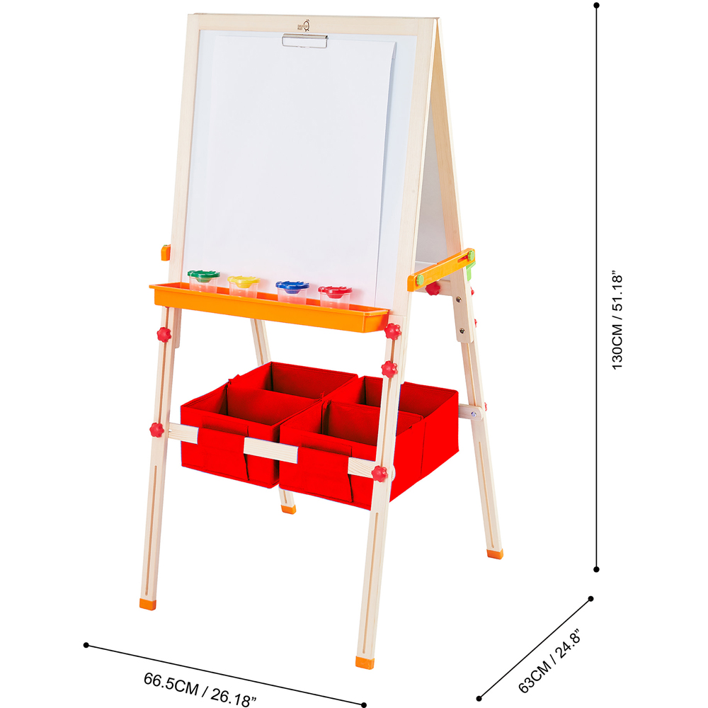 Teamson Kids Little Artist Vangogh Red Wooden Double Sided Art Easel Image 9