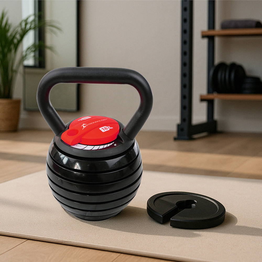 Strongology 7-in-1 Black and Red Adjustable Smart Kettlebell 18kg Image 4