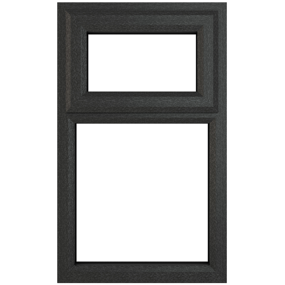 Crystal uPVC Double Glazed Window Top Hung Over Fixed Light Grey White Clear Glass 610x820mm Image 1