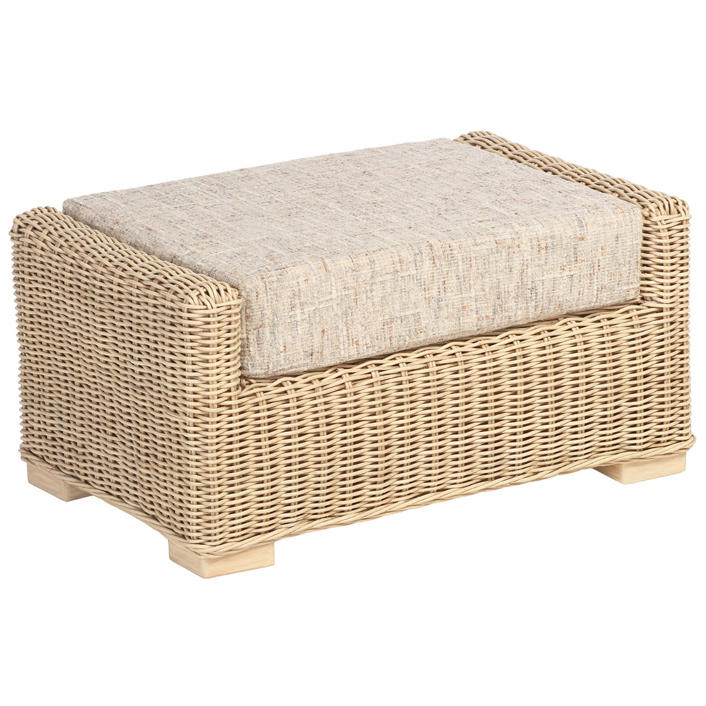 Desser Furniture Burford Natural Rattan and Farrow Footstool Image 2