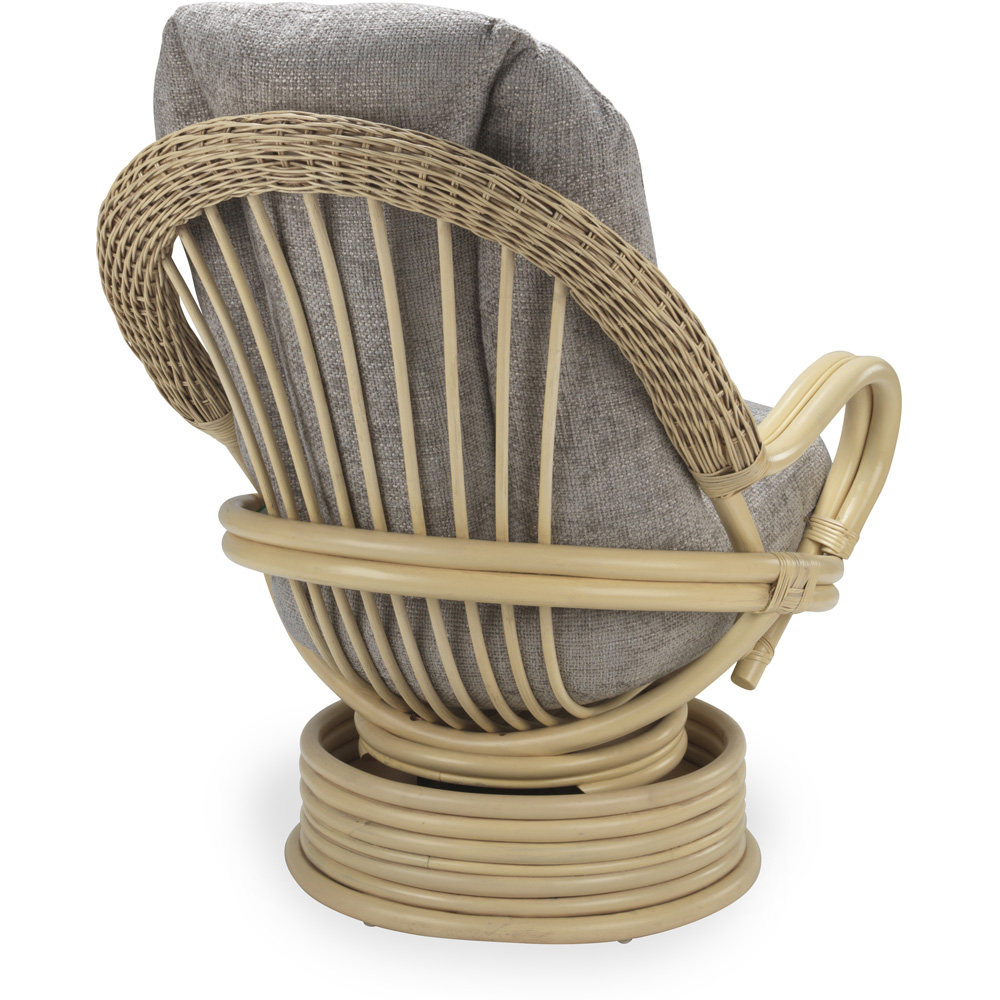Desser Arlington Grey Natural Rattan Swivel Rocker Chair Image 3