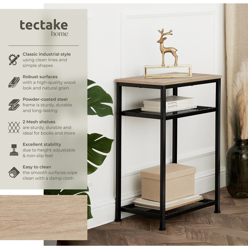 Tectake York 2 Grid Shelf Sonoma Oak Bedside Table Image 3