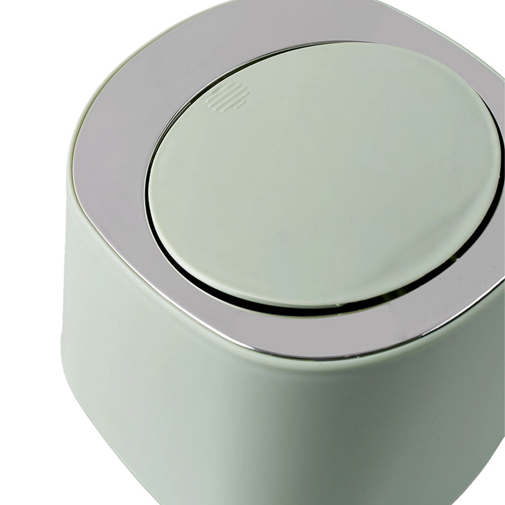 Living and Home Green Mini Tabletop Flap Lid Trash Bin Image 4