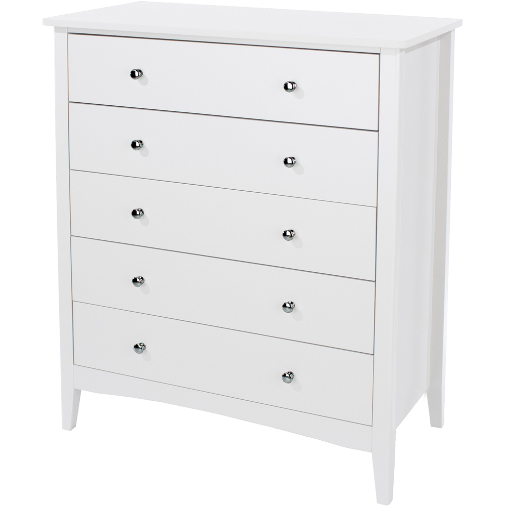 Core Products Como 5 Drawer White Chest of Drawers | Wilko