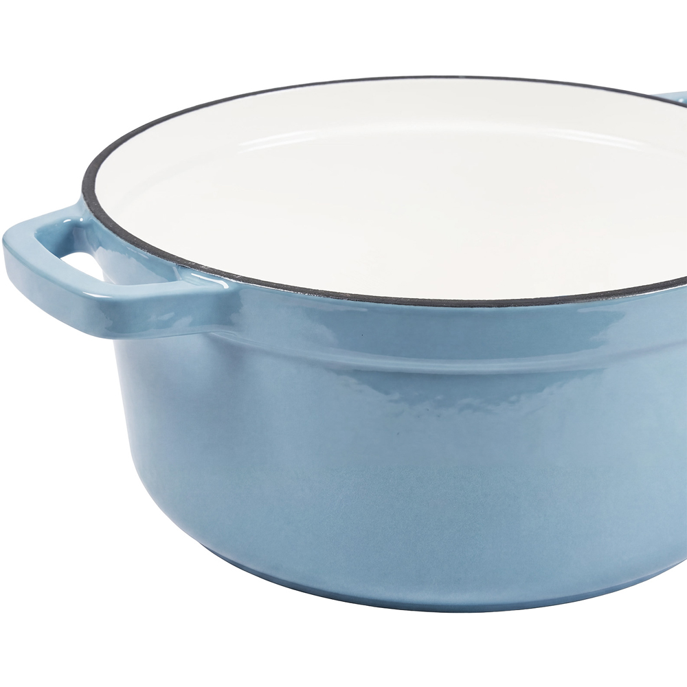 Living and Home 2.8L Light Blue Enamelled Cast Iron Dutch Oven Image 5