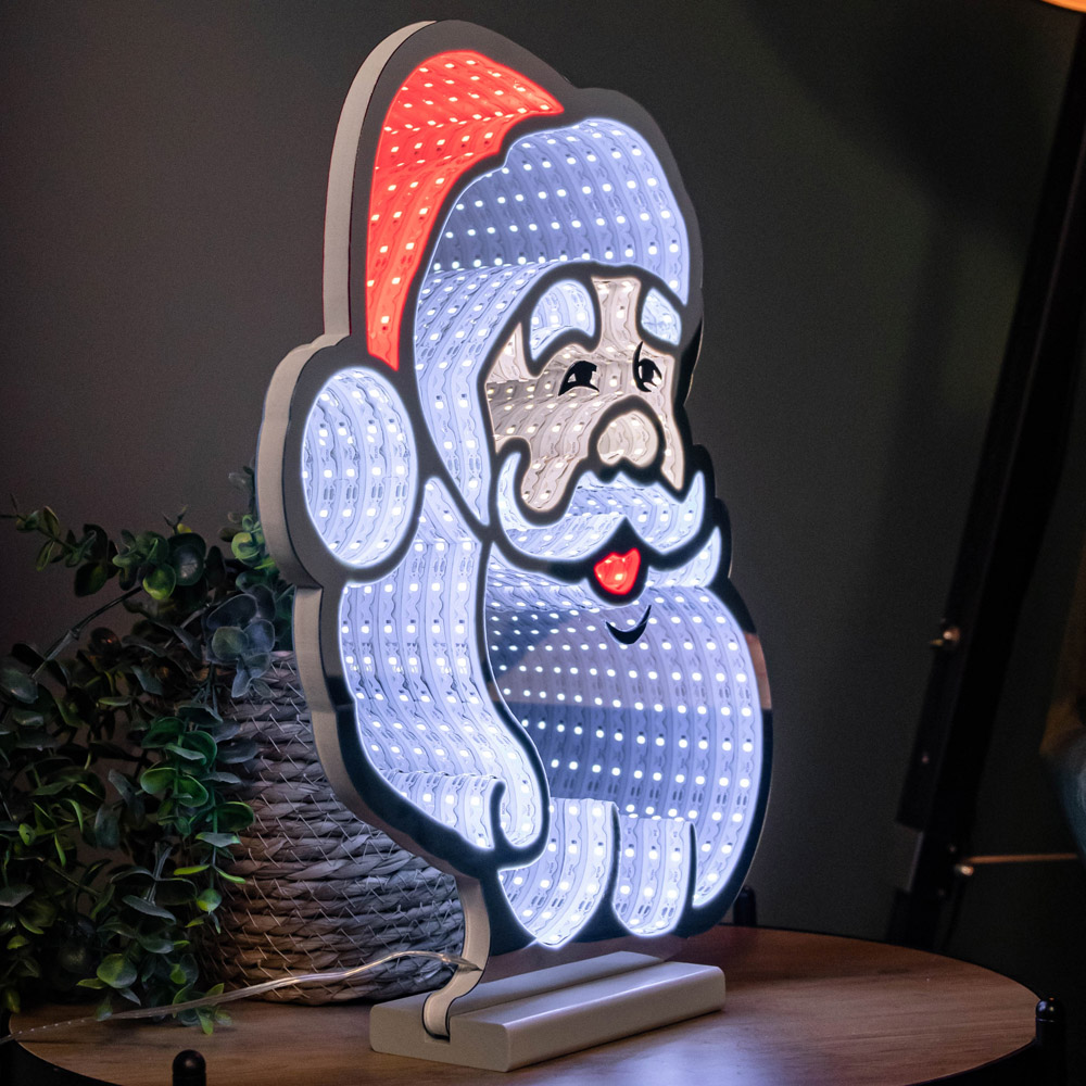 Samuel Alexander Infinity Santa's Head Christmas Decoration on Wooden Base 40cm Image 4