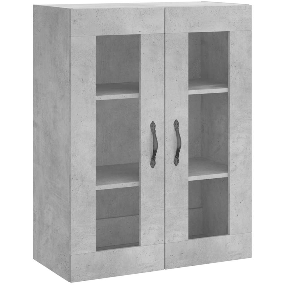 vidaXL 2 Glass Door Concrete Grey Wall Mounted Cabinet Image 2