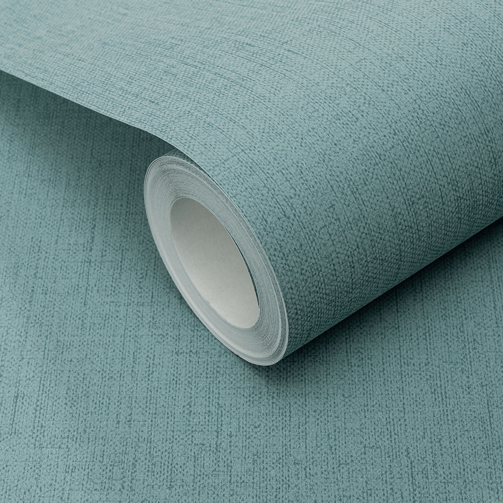 Erismann Elin Woven Modern Plain Petrol Wallpaper Image 2