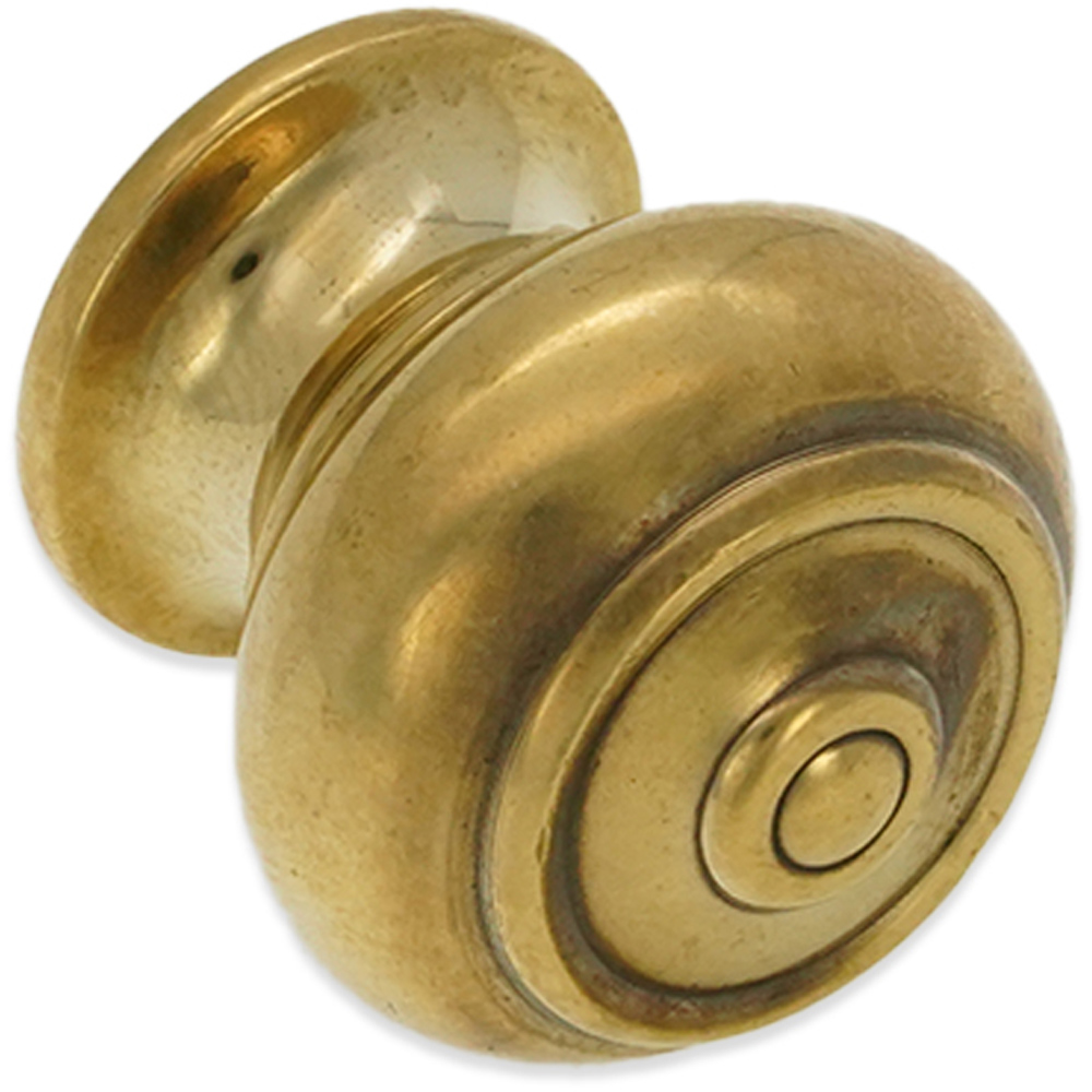 Spira Brass Bloxwich Aged Brass Small 30mm Cupboard Knob Image 1