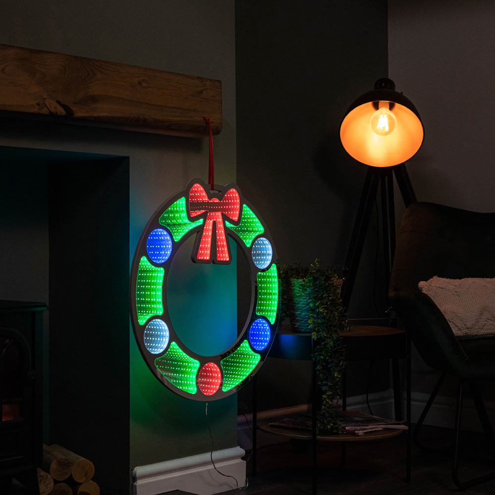 Samuel Alexander Infinity Light Up Hanging Wreath Christmas Decoration 60cm Image 5