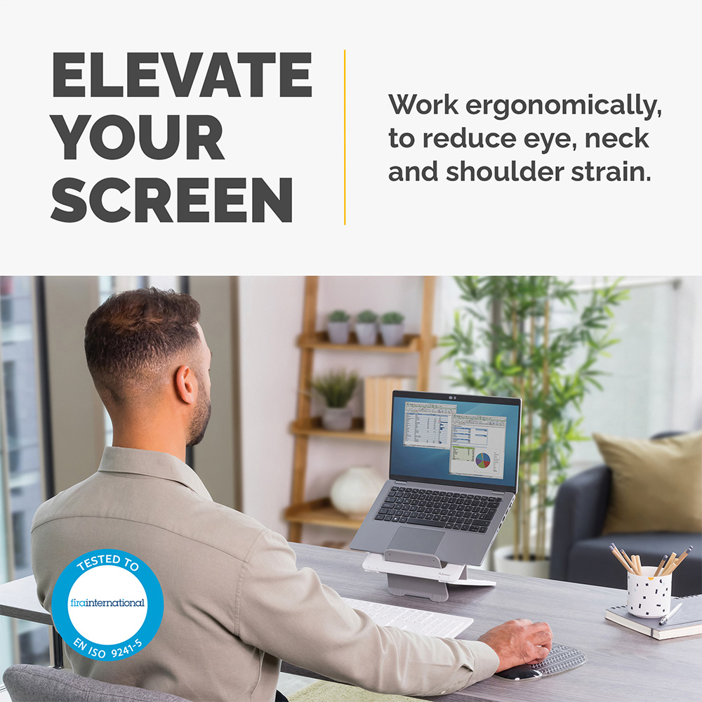 Fellowes Breyta White Laptop Stand Image 2