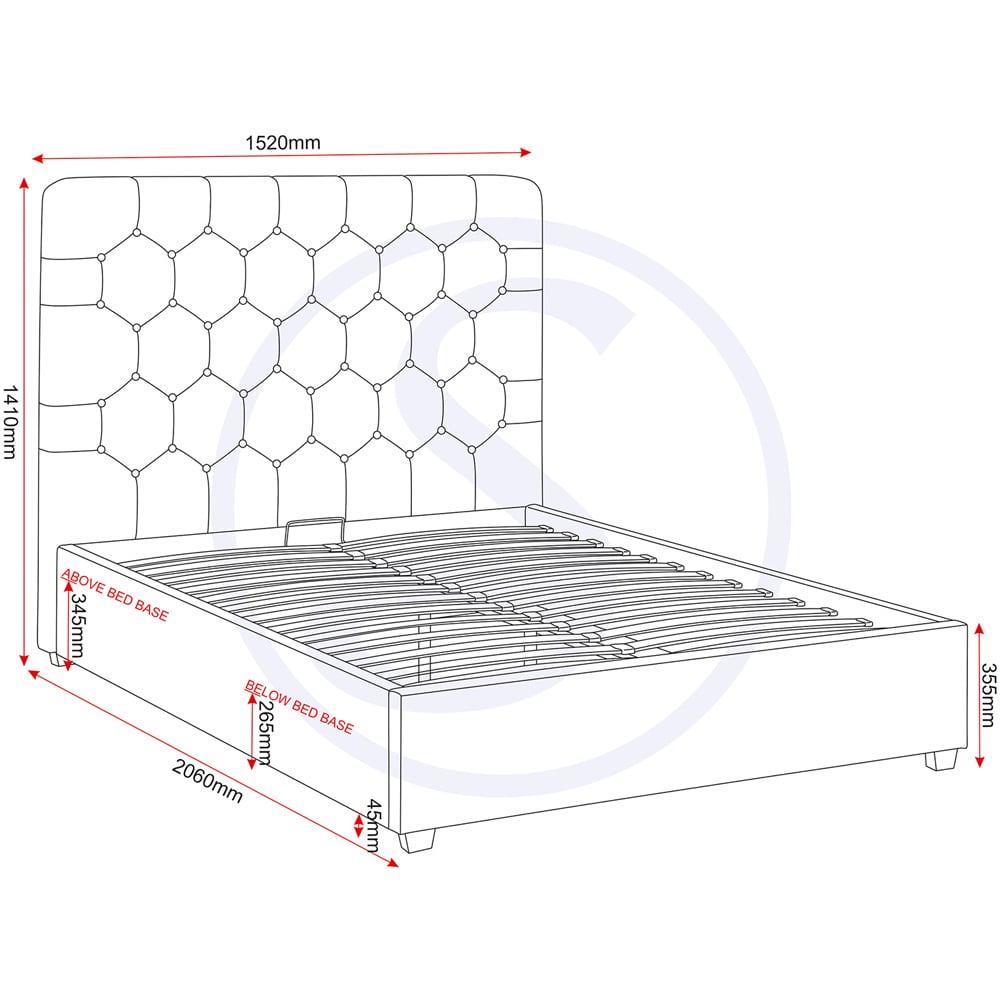 Seconique Madison Double Grey Velvet Fabric Bed Frame Image 9