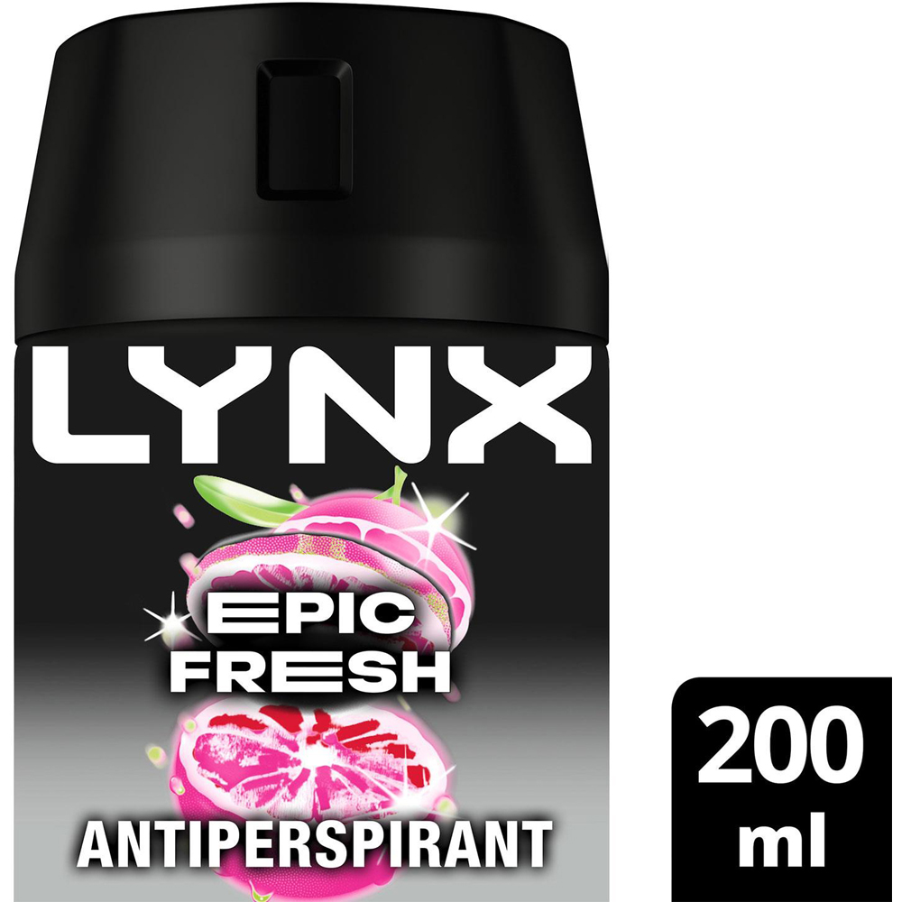 Lynx Epic Fresh Grapefruit and Tropical Pineapple Anti-Perspirant Deodorant Spray 200ml 12 Pack Image 4