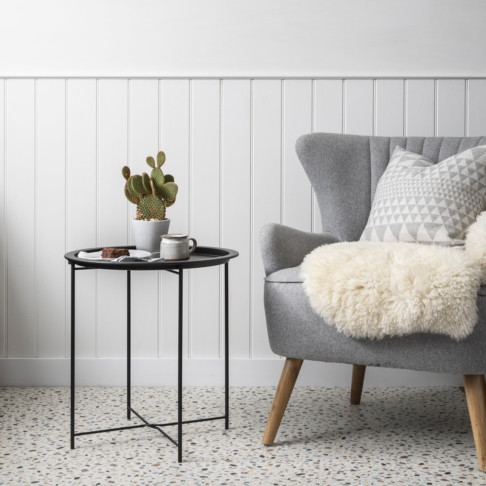 Noa and Nani Black Solid Metal Side Table Image 4