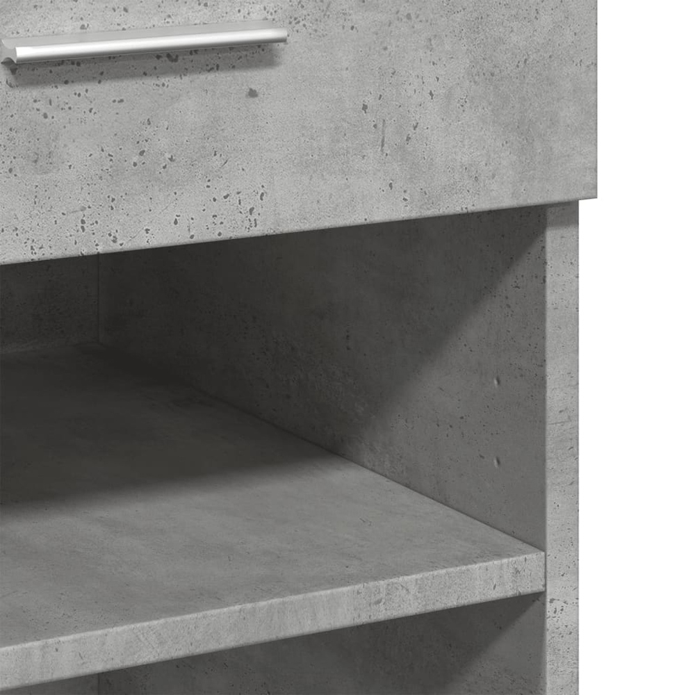 vidaXL 2 Drawer 6 Shelf Concrete Grey Wooden Sideboard Image 7