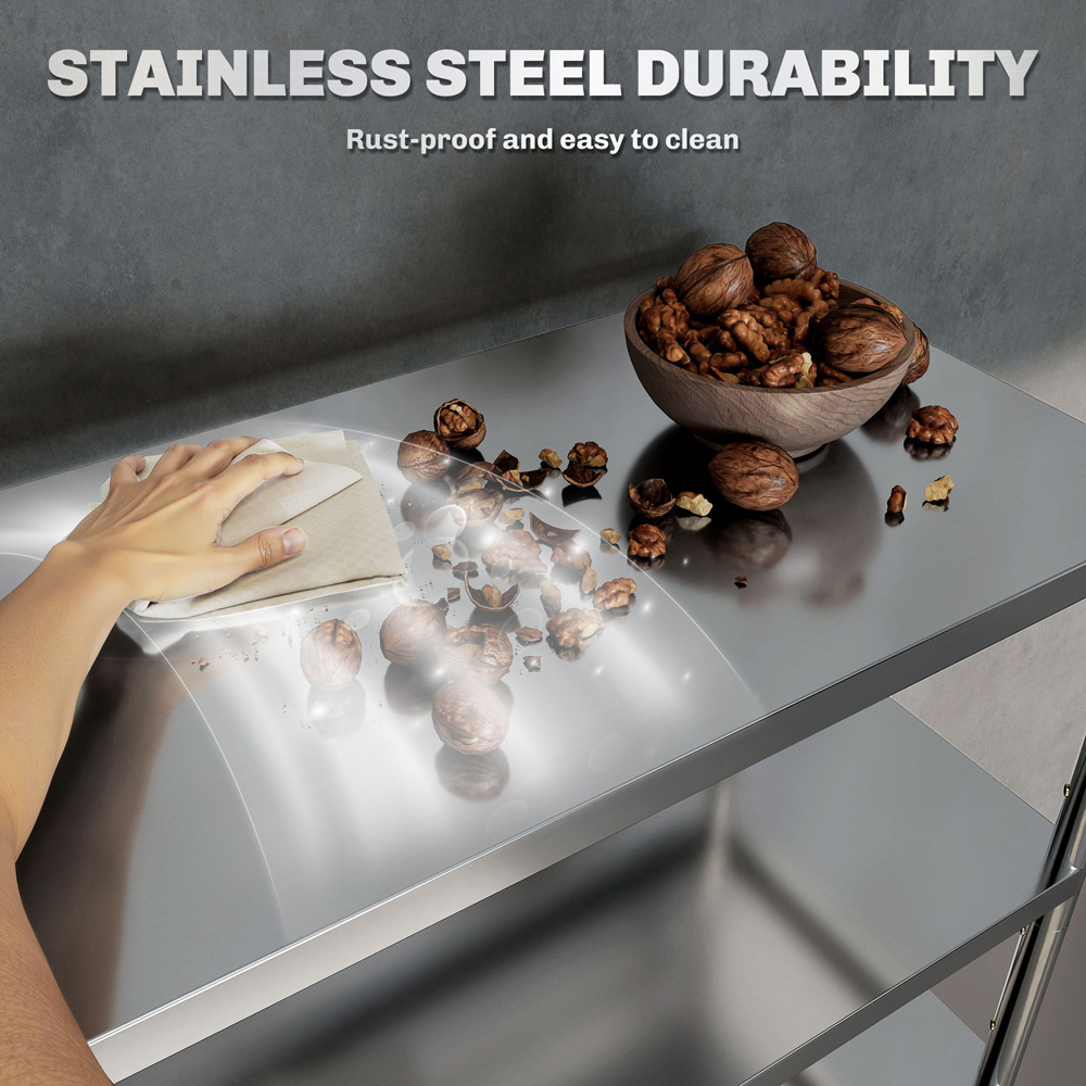 Portland 3 Tier Stainless Steel Bakers Rack Image 8