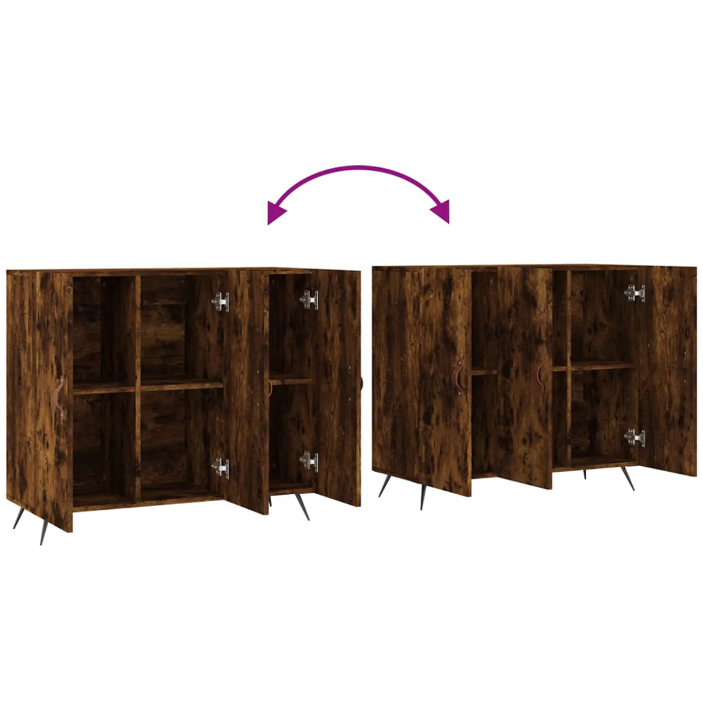 vidaXL 3 Door Smoked Oak Sideboard Image 9