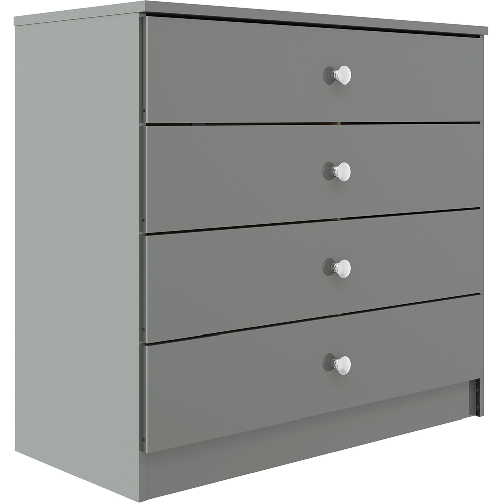 Seconique Denver 4 Drawer Grey Gloss Storage Chest Image 2