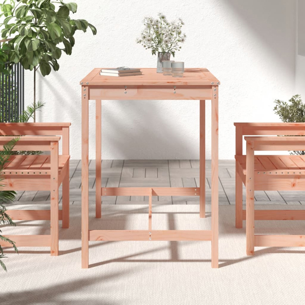 vidaXL 4 Seater Solid Douglas Wood Slatted Garden Dining Table Natural Image 6