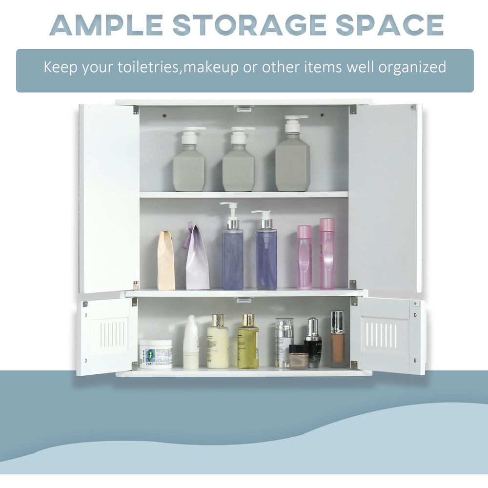 Kleankin White Bathroom Mirror Cabinet Image 6