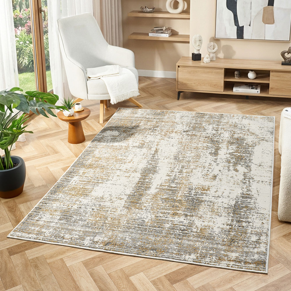 Portland Urco Theta Delta Cream Non Slip Rug 120 x 170cm Image 1