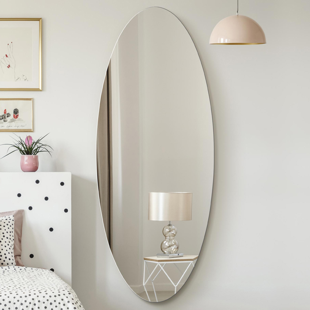 MirrorOutlet The Ovale Frameless Oval Wall Mirror 180 x 70cm Image 2