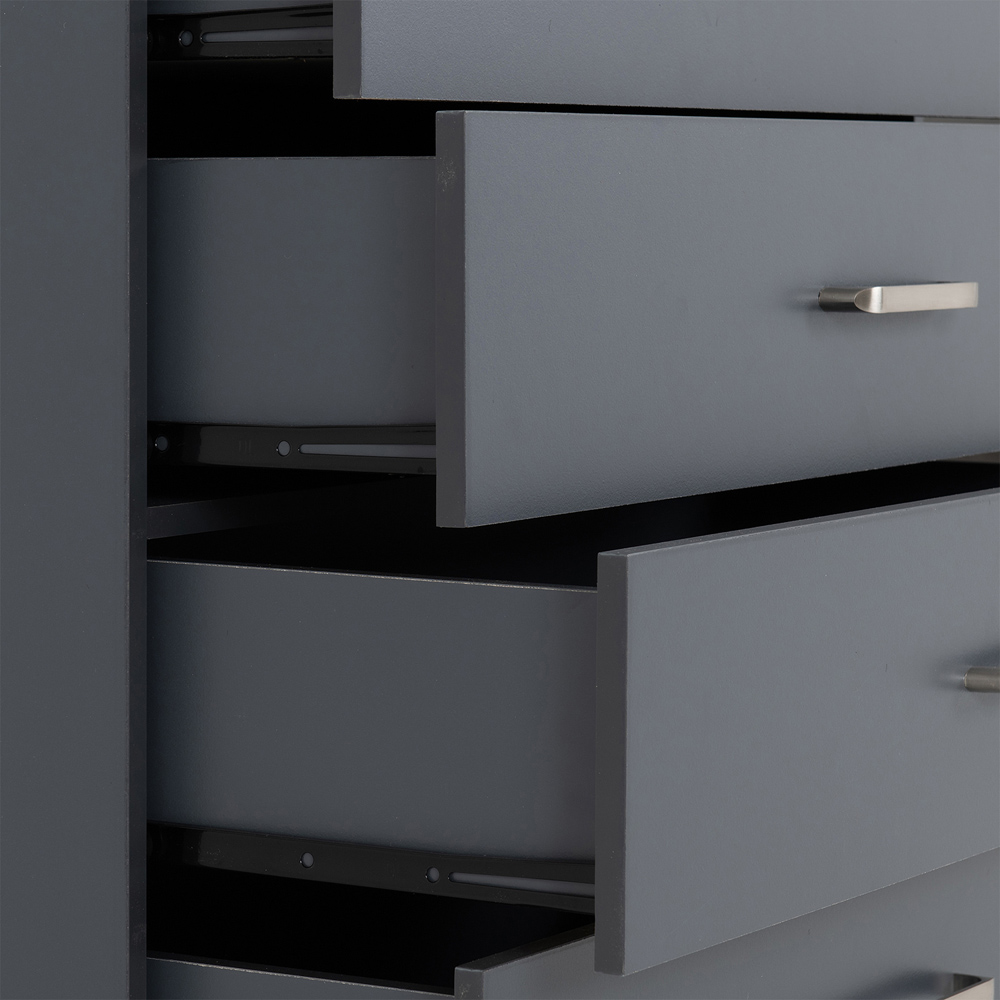Seconique Dakota 4 Drawer Dark Grey Storage Chest Image 7