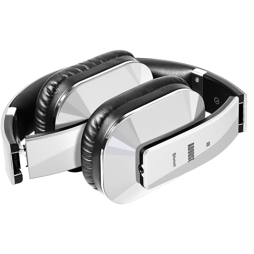 August EP650W White Wireless Low Latency NFC Bluetooth Headphones with Mic Image 2