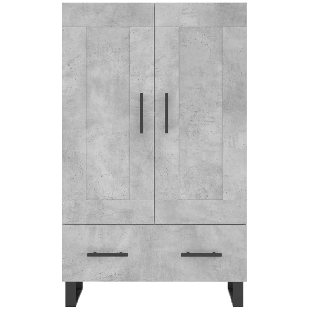 vidaXL 2 Door Single Drawer Concrete Grey Highboard Image 5