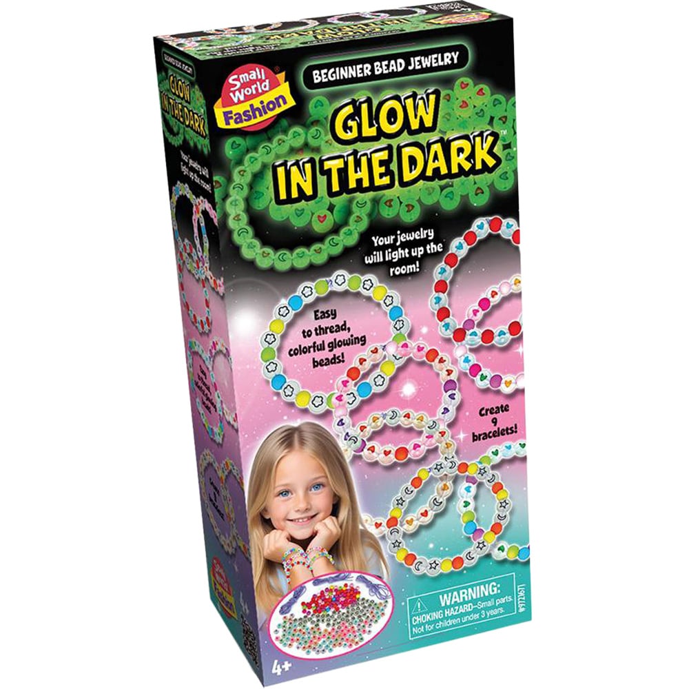 Small World Toys Make Your Own Beginner Bead Jewellery Glow in the Dark Kit Image 1