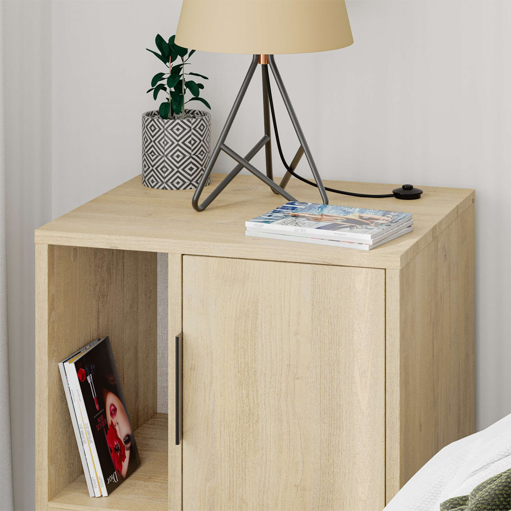 Decortie Glynn Oak Bedside Table Image 3