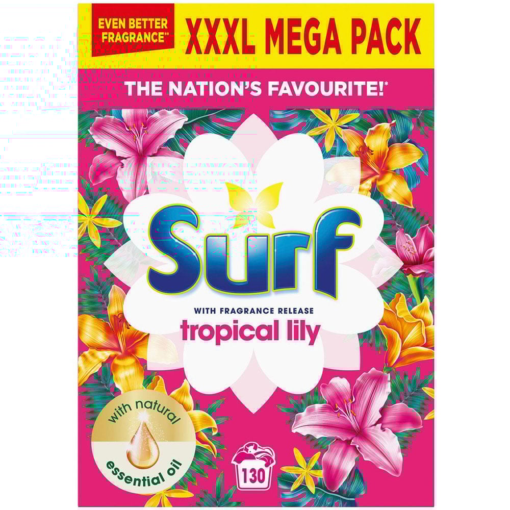 Surf Tropical Lily Laundry Powder with Comfort Fresh Sky Fabric Conditioner Image 4