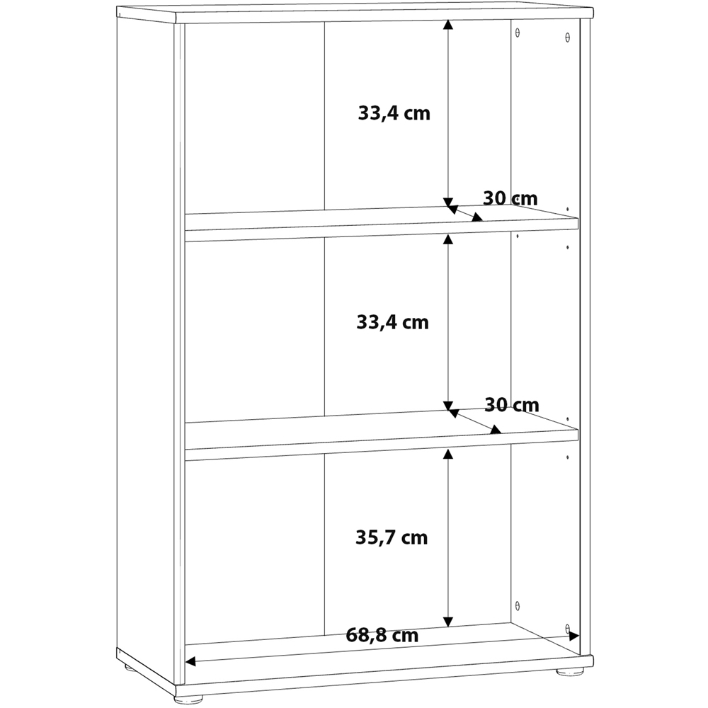 Florence Essential 2 Shelf Vintage Oak Tall Wide Bookcase Image 8