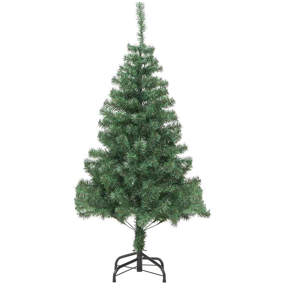 vidaXL Pre-Lit White Baubles Green Artificial Christmas Tree 7ft Image 5