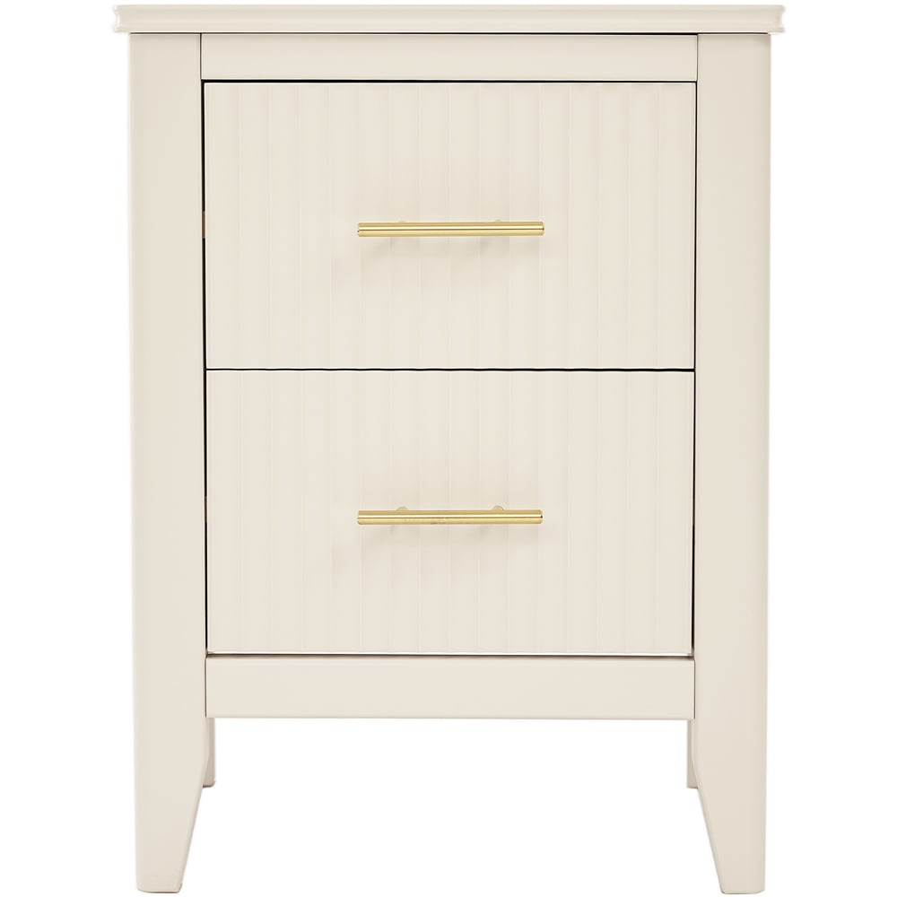 Fregona 2 Drawer White Bedside Table Image 3