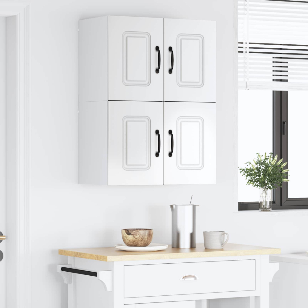 vidaXL Kalmar 2 Door High Gloss White Wall Mounted Kitchen Cabinet Set of 2 Image 9