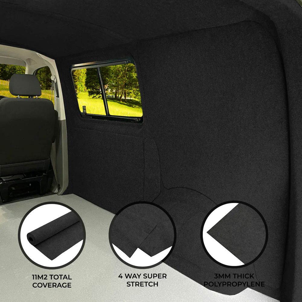 Monster Shop Anthracite Dark Grey Van Carpet Lining Image 6