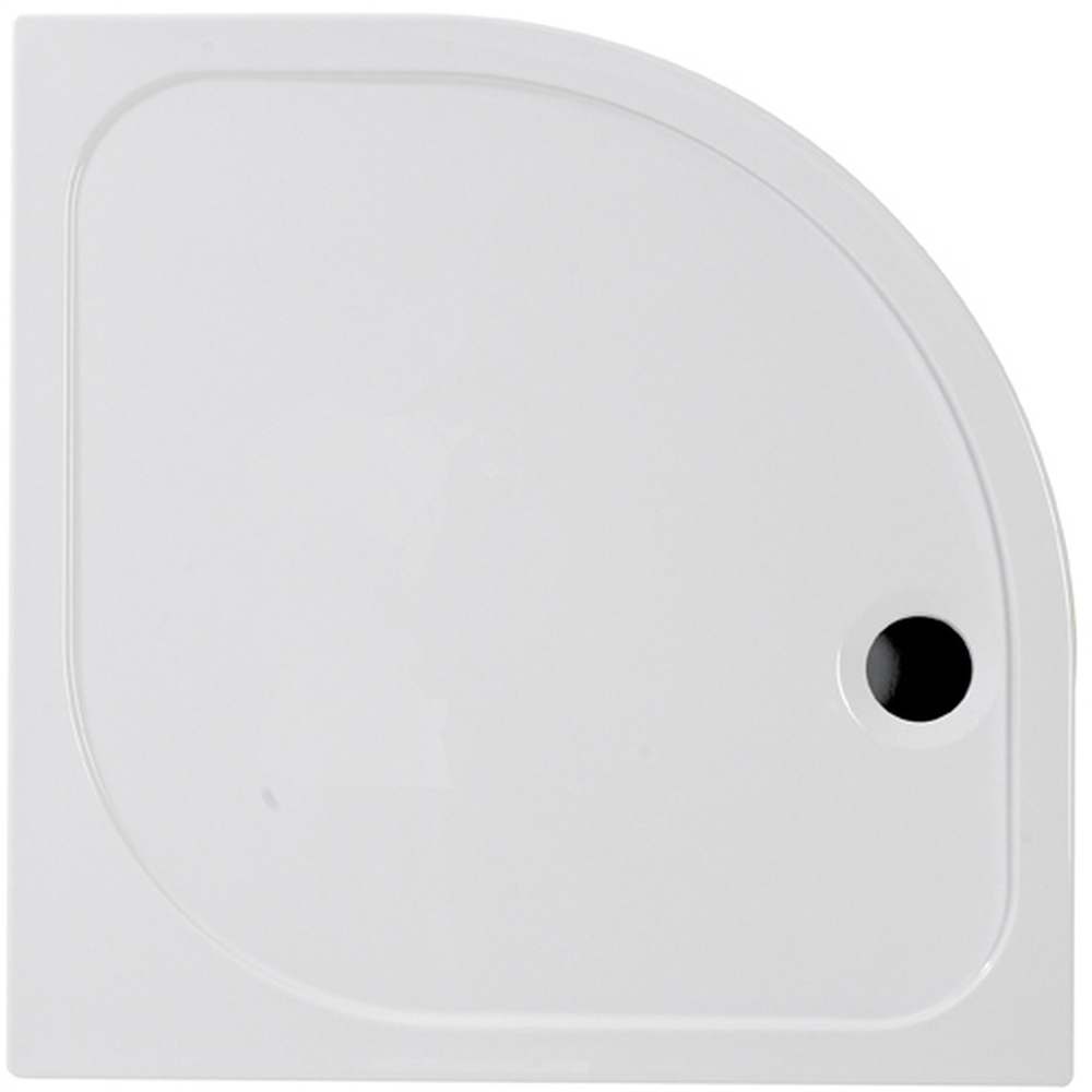 Bathstore Deluxe 45mm White Quadrant Shower Tray with Chrome Waste 1000 x 1000mm Image 1