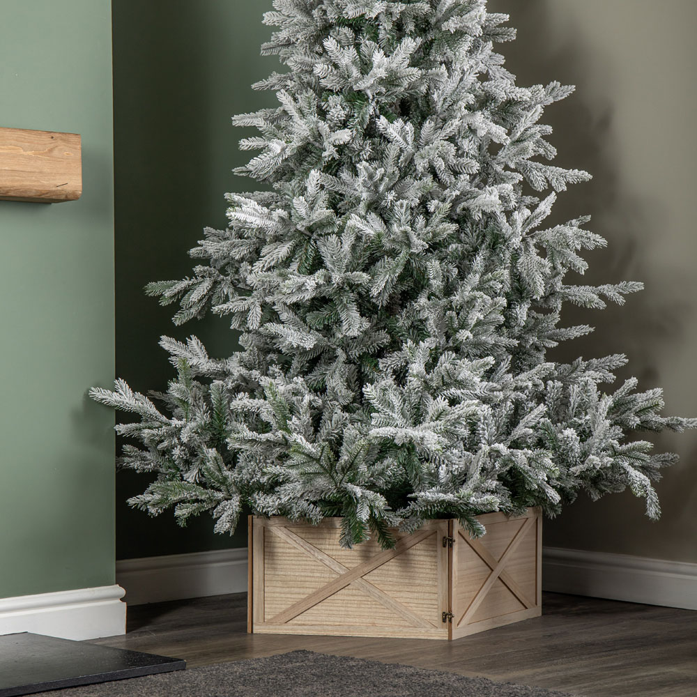 Samuel Alexander Square Wooden Foldable Christmas Tree Base 50 x 50cm Image 2