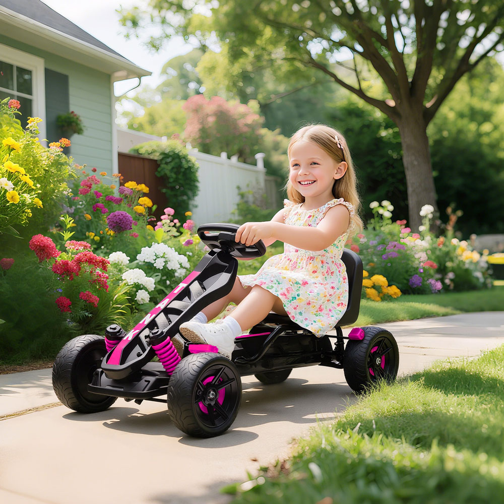Tommy Toys Kids Pedal Go Kart with Automatic Clutch Pink Image 2