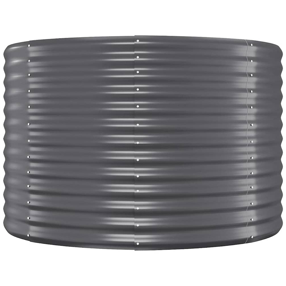 vidaXL Anthracite Galvanised Steel Oval Raised Garden Bed 175 x 100 x 68cm Image 3