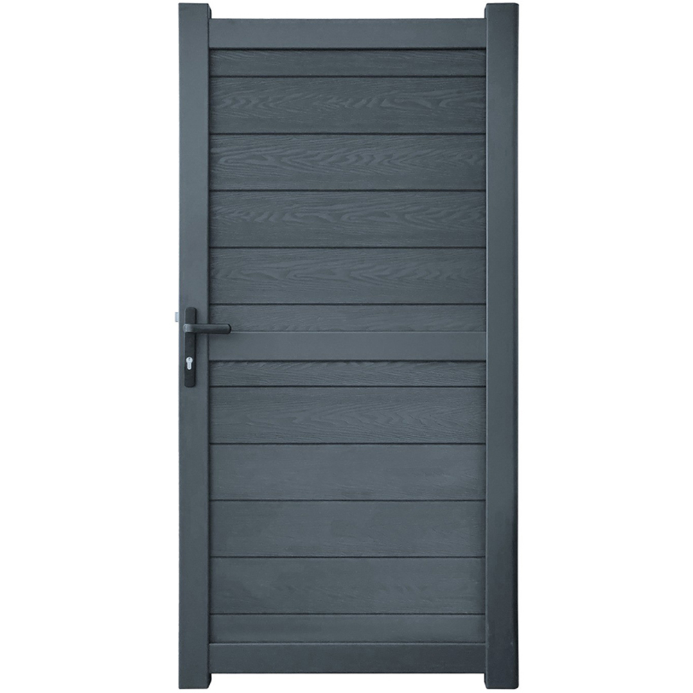 Readymade Gates Grey Aluminium Composite Horizontal Infill Pedestrian Gate 1800 x 1000mm Image 1
